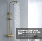 Gold Exposed 40degree Bath Shower Faucet Set With Hand Shower
